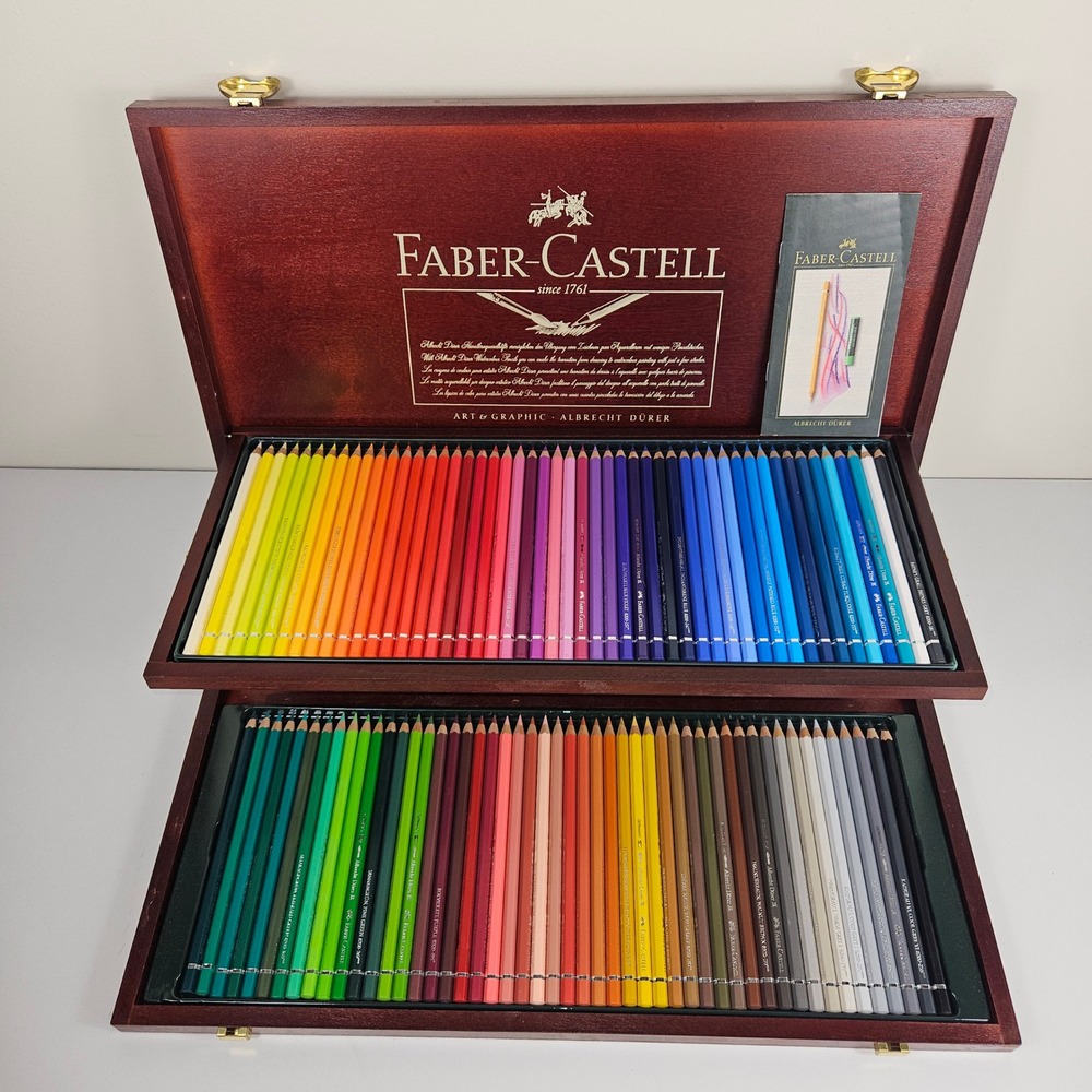 Faber-Castell Albrecht Durer 100 Watercolor Pencils Set Wooden Case